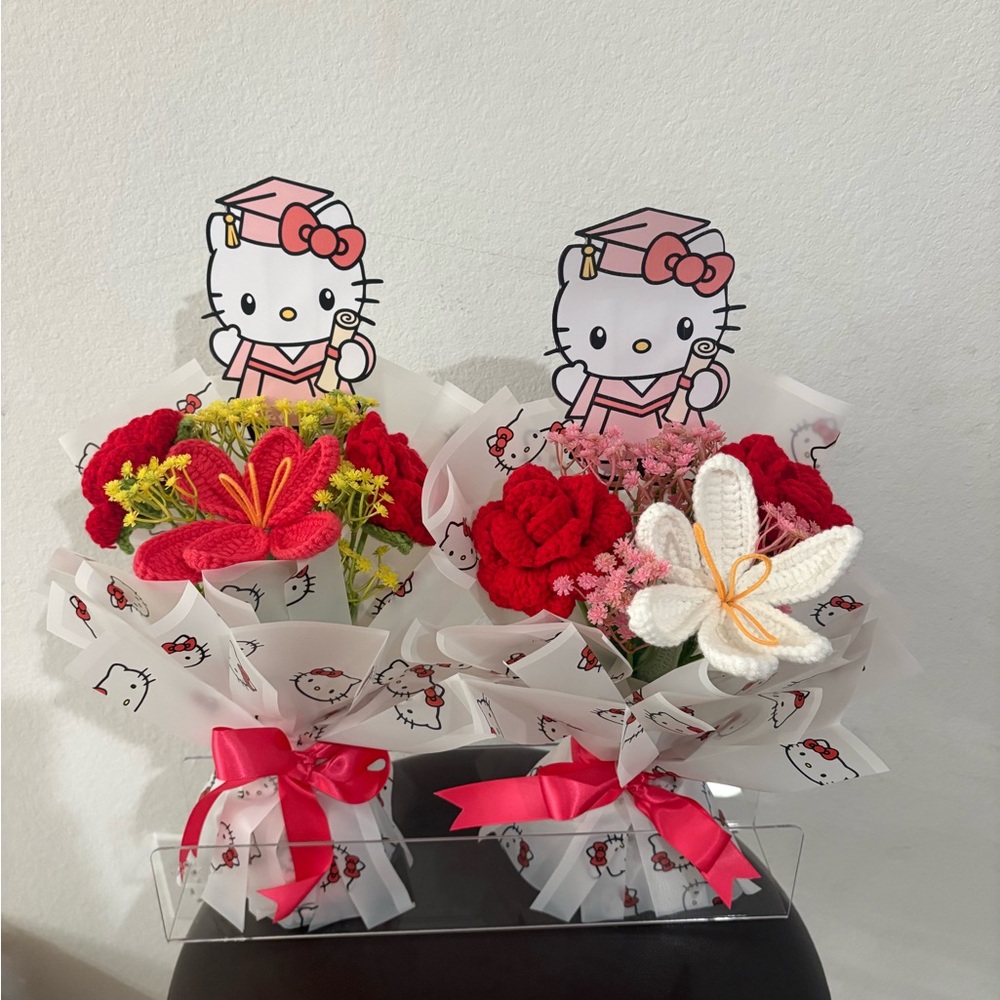 Hello Kitty Pink and Red Floral Bouquet